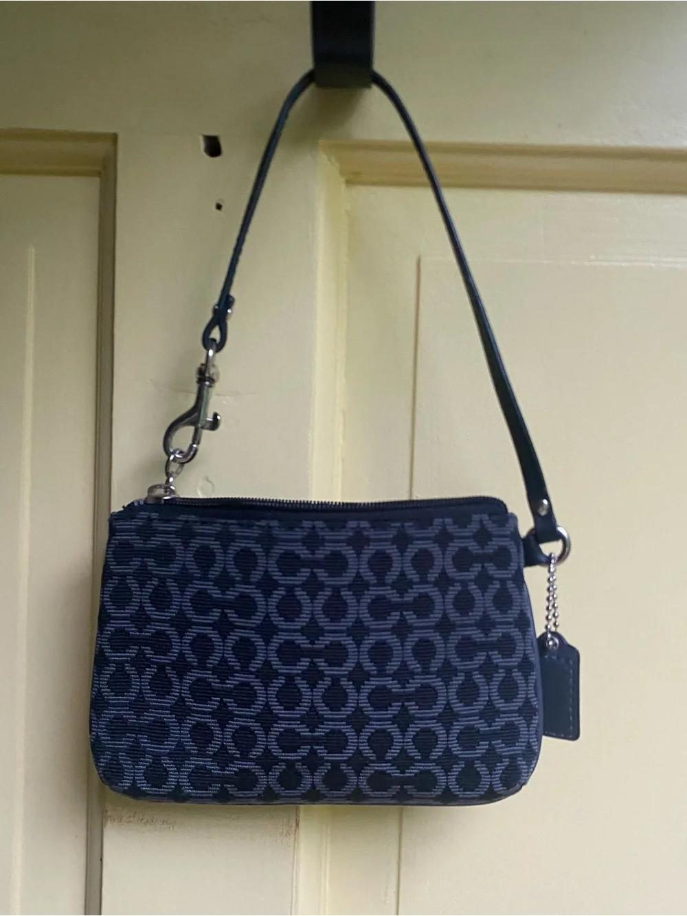 Y2K Coach Black Signature C Patterned Wristlet Purse